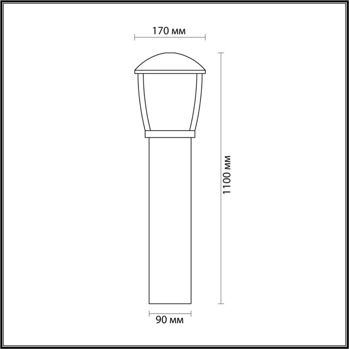 Уличный светильник 110 см TAKO, 1x100Вт, E27, IP44, цвет серый - фото 1884899902