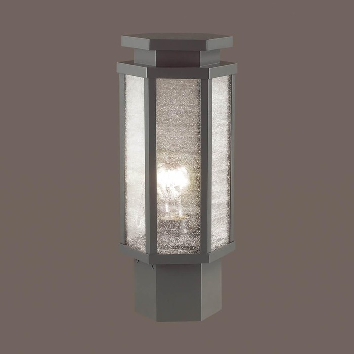 Уличный светильник на столб GINO, 1x100Вт, E27, IP44, цвет серый - фото 1884899915