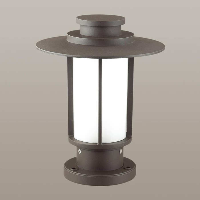 Уличный светильник на столб MITO, 1x18Вт, E27, IP54, цвет коричневый - фото 1884899930