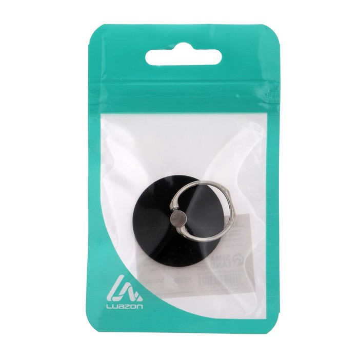 Держатель-подставка с кольцом для телефона Luazon, в форме круга, черный - фото 51480005