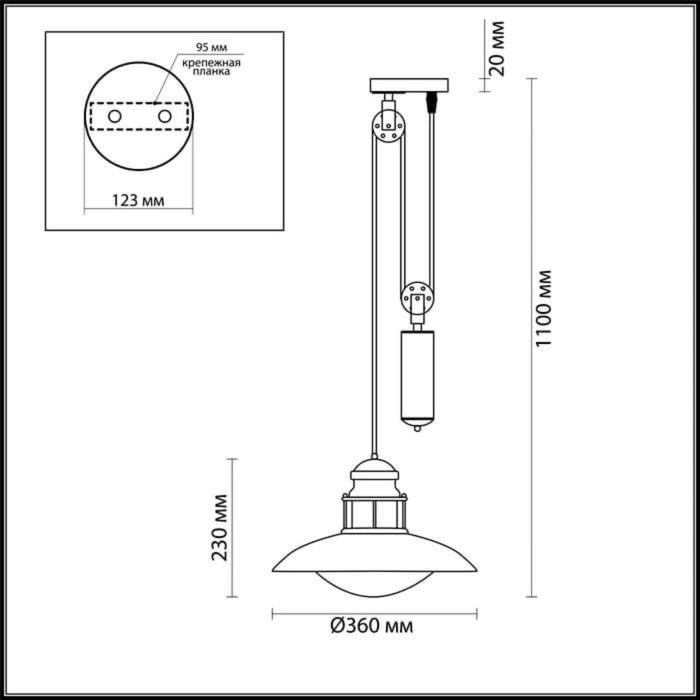 Уличный светильник IP23 DANTE, 1x60Вт, E27, IP23, цвет коричневый - фото 1886358447