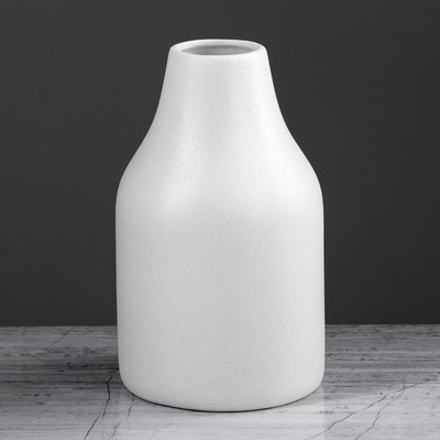 Ваза керамическая "Аланья", настольная, матовая, белая, 17 см