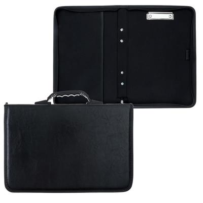 Пaпка деловая, искусственная кожа, 360 х 260 х 30 мм, с металлическим прижимом, ручка-трансформер, «Лайт» 6Л312