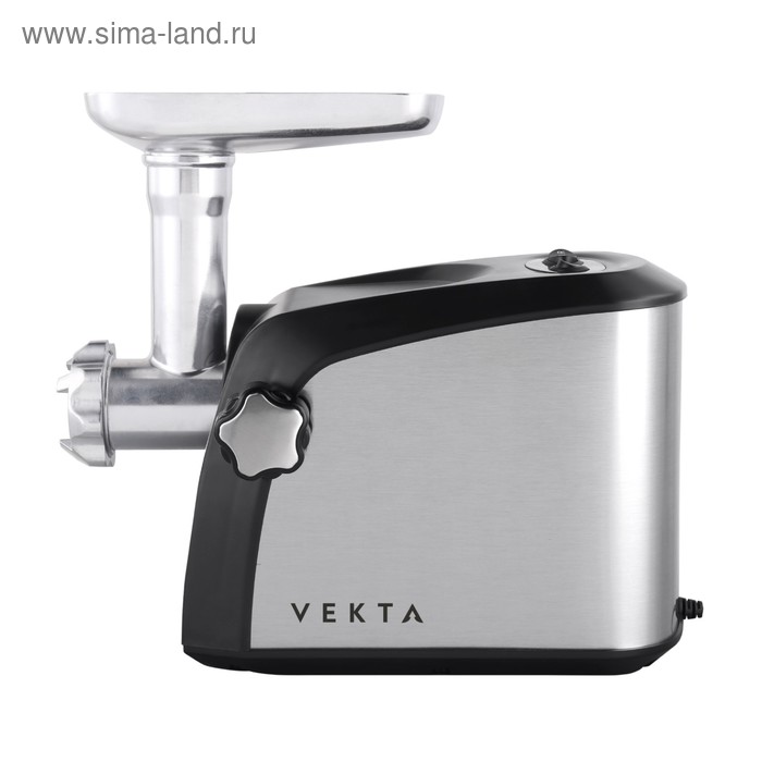 Мясорубка Vekta MGS-1801, 600 Вт, 2.5 кг/мин, 3 диска, 2 насадки, реверс, серый/черный - Фото 1
