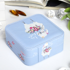 Шкатулка кожзам для украшений "Маленькая лама" 5,5х11,7х11,7 см - Фото 3