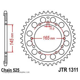 Звезда задняя, ведомая JTR1311 стальная, цепь 525, 45 зубьев