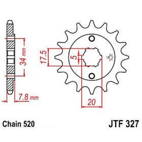 Звезда передняя, ведущая JTF327, стальная, цепь 520, 13 зубьев