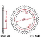 Звезда задняя, ведомая JTR1340 стальная, цепь 530, 43 зубья - Фото 2
