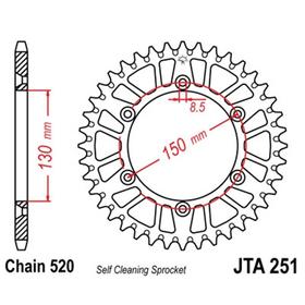 

Звезда задняя, ведомая JTA251 алюминиевая