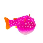 Флуоресцентная аквариумная декорация Gloxy, рыба шар на леске розовая, 8х5х5,5 см - Фото 1