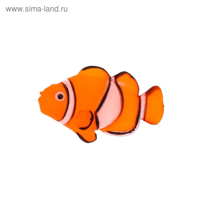 Флуоресцентная аквариумная декорация Gloxy, рыба клоун на леске, 7х2,5х4 см - Фото 1