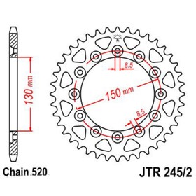 Звезда задняя, ведомая JTR245/2 стальная, цепь 520, 41 зубье 4138558