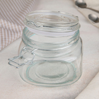 Банка стеклянная для сыпучих продуктов с бугельным замком «Оптима», 500 мл, 11,5×11×10 см, цвет МИКС - Фото 2