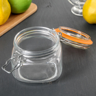 Банка стеклянная для сыпучих продуктов с бугельным замком «Оптима», 500 мл, 11,5×11×10 см, цвет МИКС - Фото 3