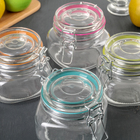 Банка стеклянная для сыпучих продуктов с бугельным замком «Оптима», 500 мл, 11,5×11×10 см, цвет МИКС - Фото 5