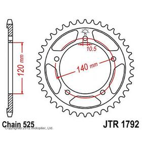 Звезда задняя, ведомая JTR1792 стальная, цепь 525, 41 зубье 4138544