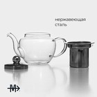 Заварочный чайник Magistro «Калиопа», 250 мл, 15×8×9 см, металлическое сито, стекло - Фото 3