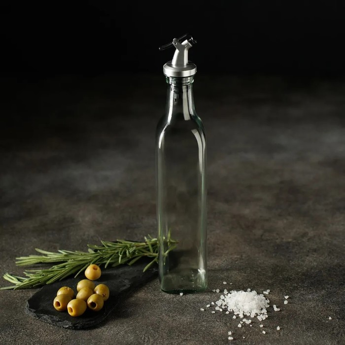 Бутылка стеклянная для соусов и масла Доляна «Классик», 500 мл, 5,5×30 см - фото 1889323110