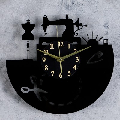 Часы настенные, серия: Интерьер, «Покрой», 30×30 см, черные