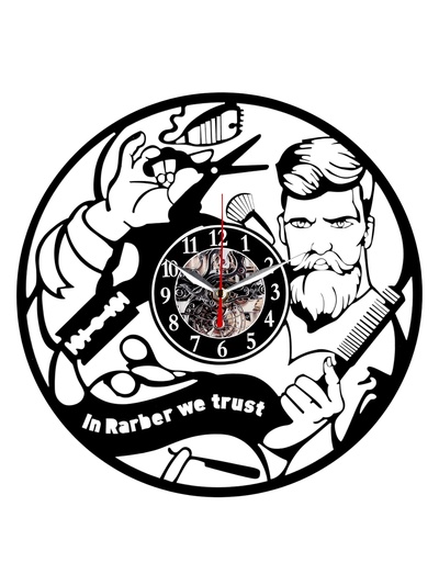 Часы настенные интерьерные «Барбершоп», бесшумные, плавный ход, 30×30 см, от батарейки 1хАА