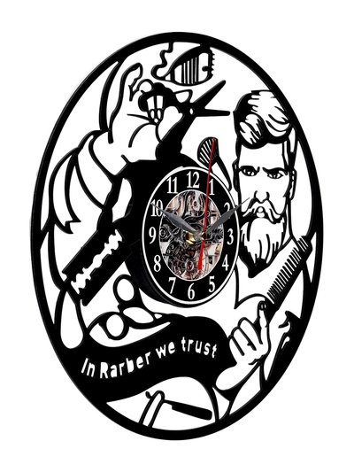 Часы настенные интерьерные «Барбершоп», бесшумные, плавный ход, 30×30 см, от батарейки 1хАА