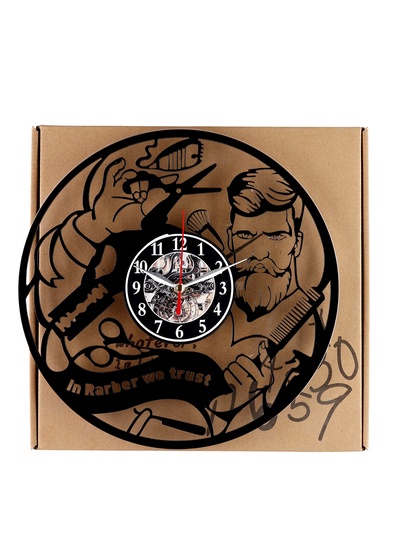 Часы настенные интерьерные «Барбершоп», бесшумные, плавный ход, 30×30 см, от батарейки 1хАА