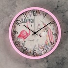 Часы настенные "Фламинго", d-30 см, плавный ход - фото 8771727
