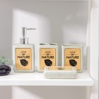 Набор аксессуаров для ванной комнаты Natural, 4 предмета (дозатор 350 мл, мыльница, 2 стакана), цвет светло-серый - фото 8771780