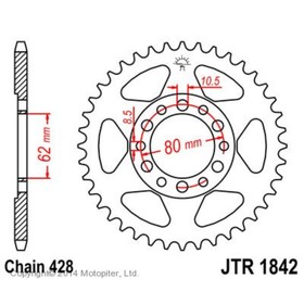 Звезда задняя, ведомая, JTR1842 для мотоцикла стальная, цепь 428, 55 зубьев