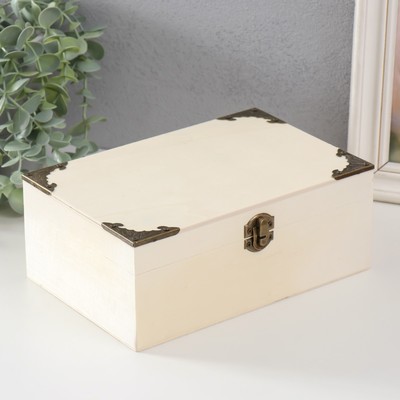 Шкатулка для росписи дерево «С уголками», для творчества, декора, 8.5×22×14.5 см