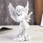 Сувенир полистоун "Белоснежный ангел в тоге с шариком из страз"  25,5х14,5х8,5 см - фото 2990616