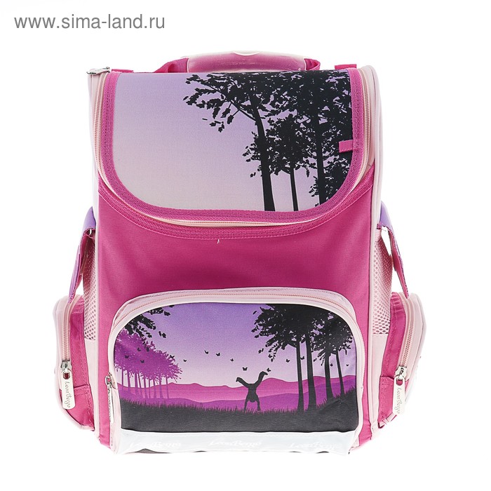 Ранец Стандарт LeonВergo Mini №3 36*26*17, для девочки, Purple Twilight, розовый - Фото 1