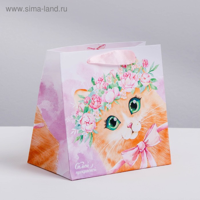 Пакет ламинированный квадратный «Кто тут такой милый?», 22 × 22 × 11 см - Фото 1