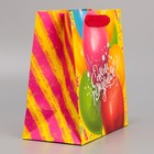 Пакет подарочный ламинированный квадратный, упаковка, «С Днём Рождения!», 22 х 22 х 11см - Фото 2