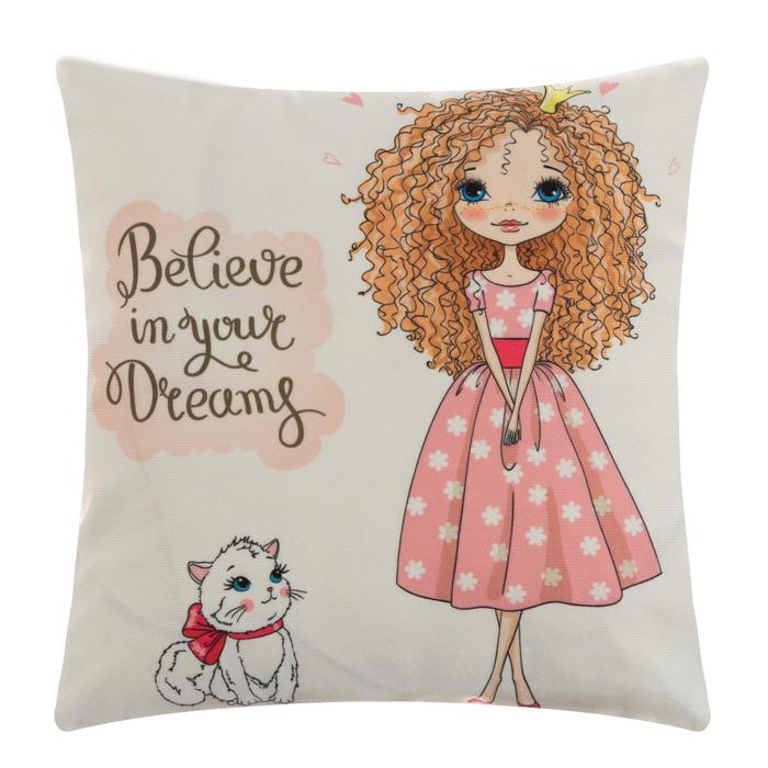 Наволочка декоративная Этель Девичьи истории»Мечты» 40×40 см, велюр - Фото 1