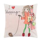 Наволочка декоративная Этель Девичьи истории»Shopping» 40×40 см, велюр - Фото 1
