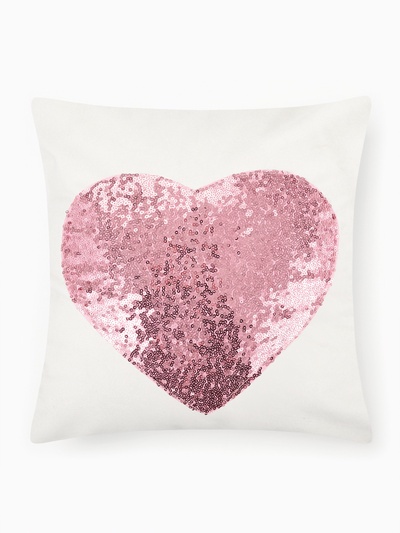 Наволочка декоративная Этель «Сердце» цвет розовый,40×40 см, велюр