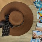 Шляпа пляжная "Очарование", цвет кофейный, обхват головы 58 см, ширина полей 11 см - Фото 1