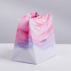 Пакет подарочный ламинированный квадратный, упаковка, «Цветочная нежность», 22 х 22 х 11 см - Фото 3