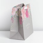 Пакет подарочный крафтовый квадратный, упаковка, «С нежной любовью», 22 х 22 х 11 см - Фото 2