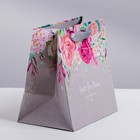 Пакет подарочный крафтовый квадратный, упаковка, «С нежной любовью», 14 х 14 х 9 см - Фото 2
