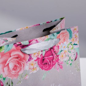 Пакет подарочный крафтовый квадратный, упаковка, «С нежной любовью», 14×14×9 см