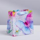 Пакет подарочный ламинированный квадратный, упаковка, «Нежность бабочки», 22 х 22 х 11 см - Фото 2