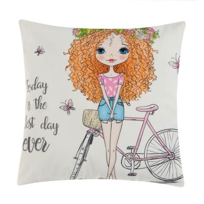 Наволочка декоративная Этель Девичьи истории «Прогулка» 40×40 см, велюр