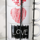 Набор керамический чайный «Влюбленнсть», 8 предметов: чашка 180 мл, блюдце 11 см - Фото 2