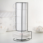 Набор керамический чайный «Влюбленнсть», 8 предметов: чашка 180 мл, блюдце 11 см - Фото 3