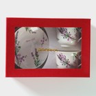 Сервиз чайный Доляна «Лаванда», 4 предмета: 2 чашки 220 мл, 2 блюдца d=14.2 см, фарфор, белый - Фото 9