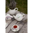 Чайник фарфоровый заварочный Доляна «Лаванда», 800 мл, цвет белый - фото 4263900