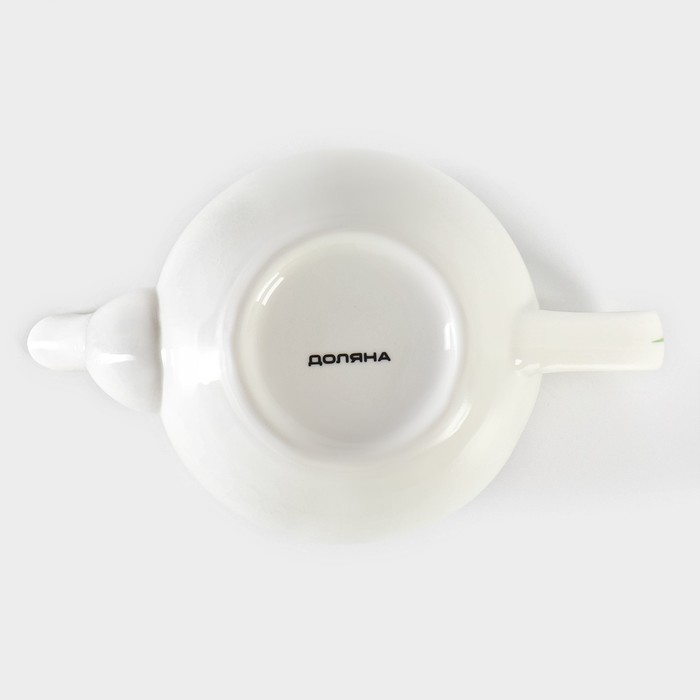 Чайник фарфоровый заварочный Доляна «Лаванда», 800 мл, цвет белый - фото 1906975890