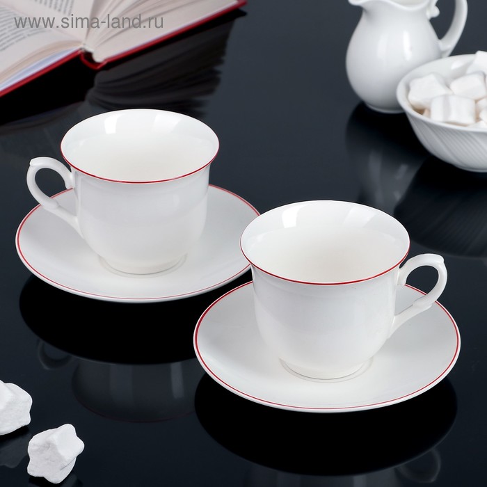Набор чайный "Аделин", 4 предмета: 2 чашки 220 мл, 2 блюдца - Фото 1